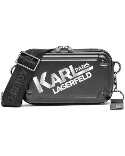 Karl Lagerfeld | Men's Hard Shell Crossbody Bag Case | Black