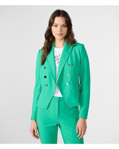 Karl Lagerfeld | Women's Nylon Compression Blazer Jacket | Kelly Green