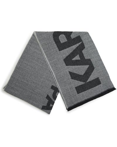 Karl Lagerfeld | Women's Karl Logo Blanket Scarf | Grey/white - Gray