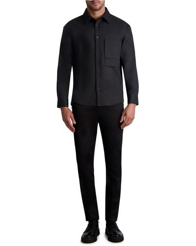 Karl Lagerfeld | Men's Oversized Pocket Button Up Shirt | Black | Size Xs