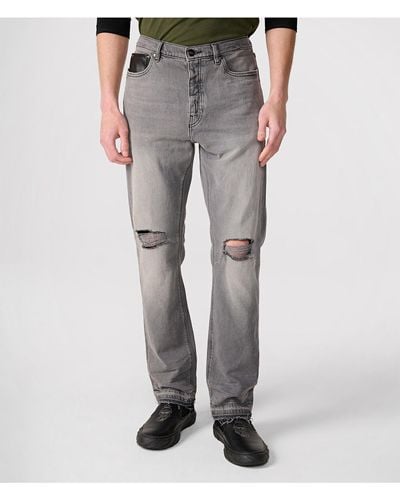 Karl Lagerfeld | Men's Distressed Bootcut Jeans | Gray