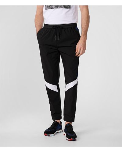Karl Lagerfeld | Men's Colorblock Mesh Trim Jogger | Black | Size Xs - White