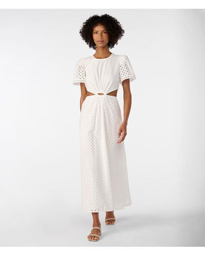 Karl Lagerfeld | Women's Circle Eyelet Maxi Dress | Soft White | Size 12