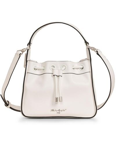 Karl Lagerfeld | Women's Sables Cinch Bucket Crossbody Bag | Winter White/silver - Metallic