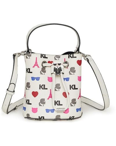 Karl Lagerfeld | Women's Maybelle Bucket Crossbody Bag | White