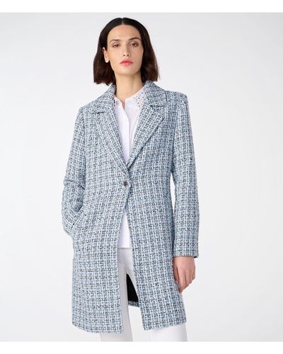 Karl Lagerfeld | Women's Oversized Tweed Blazer Jacket | Blue Tweed | Acrylic/polyester | Size Small