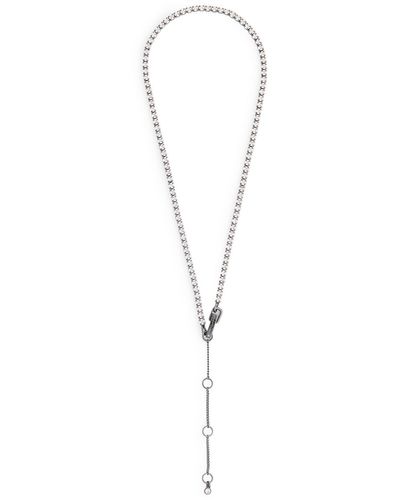 Karl Lagerfeld | Women's Crystal Tennis Collar Necklace | Black/silver - White