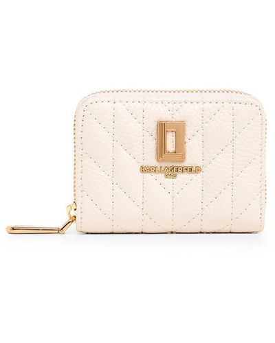 Karl Lagerfeld | Women's Lafayette Quilted Wallet | Moonbeam White - Natural