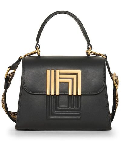 Karl Lagerfeld | Women's Bernadine Top Handle Flap Satchel | Black/gold