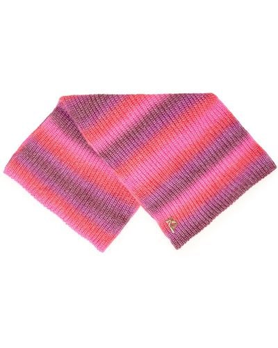 Karl Lagerfeld | Women's Rainbow Thread Choupette Scarf | Magenta Purple - Pink