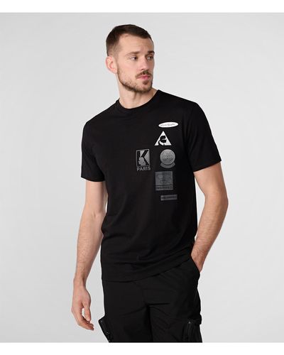 Karl Lagerfeld | Men's Logo Front And Back T-shirt | Black | Size Xs