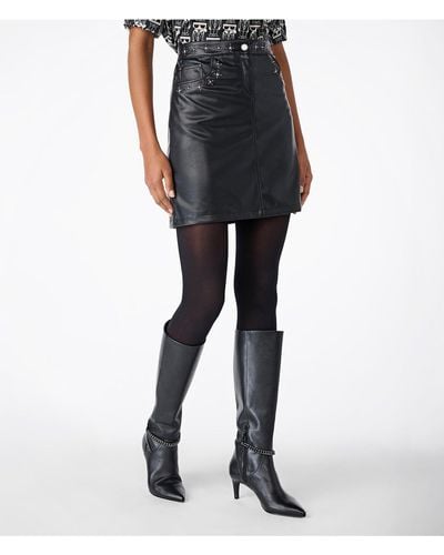 Karl Lagerfeld | Women's Pu Mini Skirt With Studs | Black | Size 0
