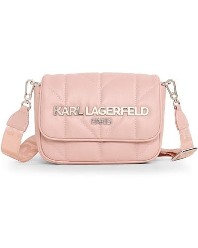 Karl Lagerfeld | Women's Voyage Faux Leather Crossbody Bag | Rose Smoke Pink