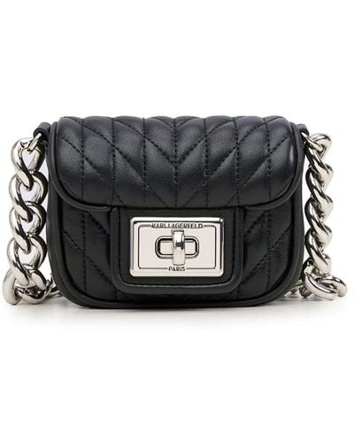 Karl Lagerfeld | Women's Agyness Mini Crossbody Bag | Black/silver