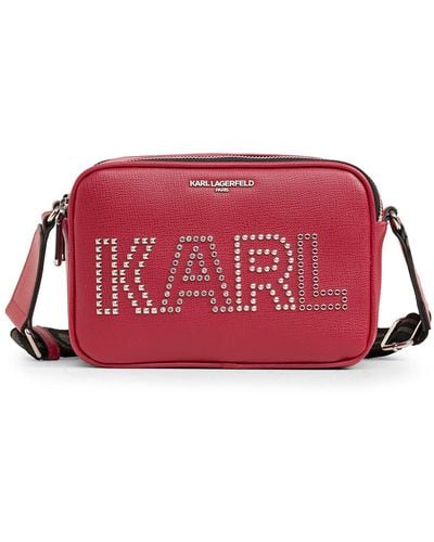 Karl Lagerfeld | Women's Maybelle Camera Crossbody Bag | Red Logo