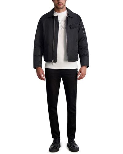 Karl Lagerfeld | Men's Cropped Down Filled Shirt Jacket | Black | Size Xs