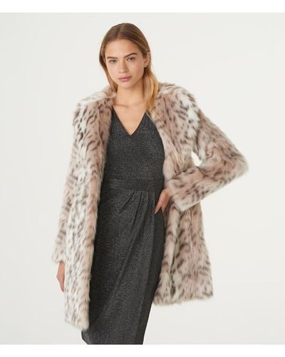 Karl Lagerfeld | Women's Faux Fur Snow Coat | Leopard | Size Medium - Multicolor
