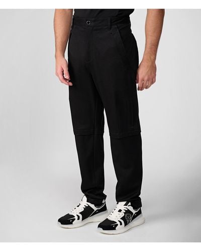 Karl Lagerfeld | Men's Oversized Pocket Wide Leg Pants | Black | Rayon/nylon