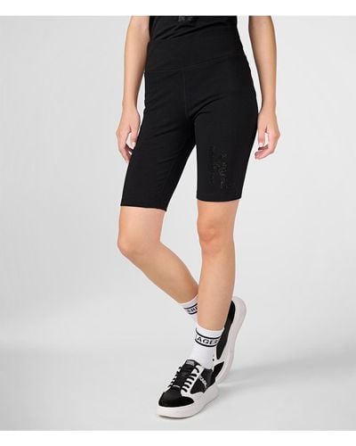 Karl Lagerfeld | Women's Monogram Biker Shorts | Black | Cotton/spandex | Size Xl