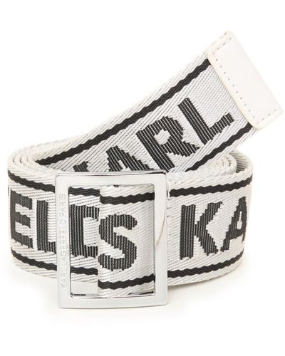 Karl Lagerfeld | Women's Logo Tape Belt | White | Size S/m