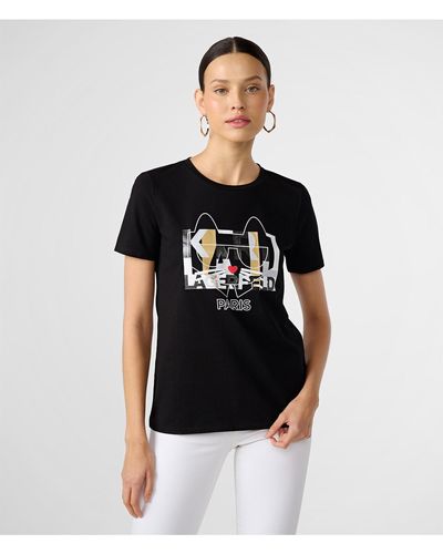 Karl Lagerfeld | Choupette Outline T-shirt | Black | Cotton/spandex | Size Small
