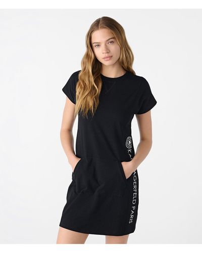 Karl Lagerfeld | Women's Logo French Terry Dress | Black | Size Xs