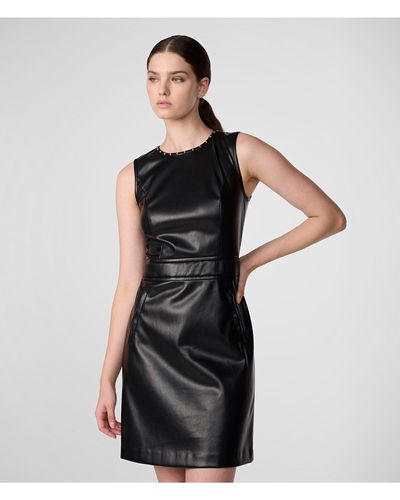 Karl Lagerfeld | Women's Faux Leather Studded Mini Dress | Black