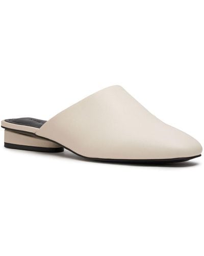 Karl Lagerfeld | Women's Bette Leather Mule Loafers | Ivory Yellow - White