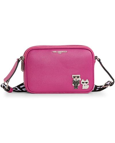 Karl Lagerfeld | Women's Maybelle Camera Crossbody Bag | Cactus Flower Red - Pink