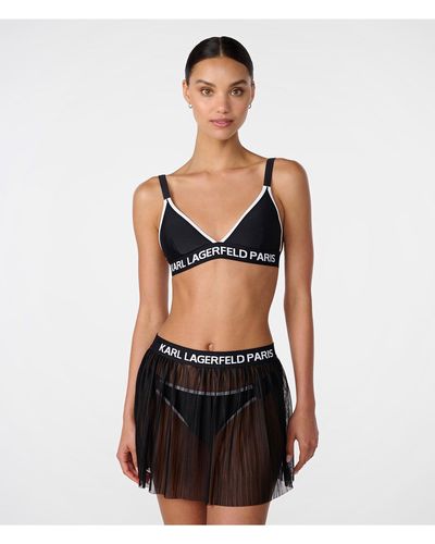 Karl Lagerfeld | Women's Mesh Cover Up Skirt | Black/white | Size Xs