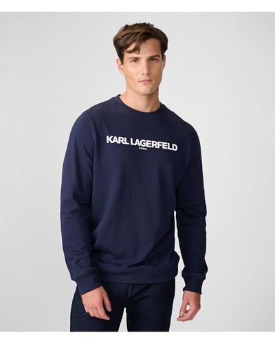 Karl Lagerfeld | Logo French Terry Sweatshirt | Navy Blue | Cotton/polyester | Size Small