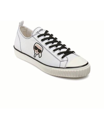 Karl Lagerfeld | Men's Recycled Canvas Low Top Sneakers | White