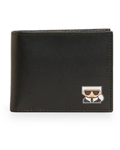 Karl Lagerfeld | Men's Bill Fold Wallet With Karl Head Logo | Black - White