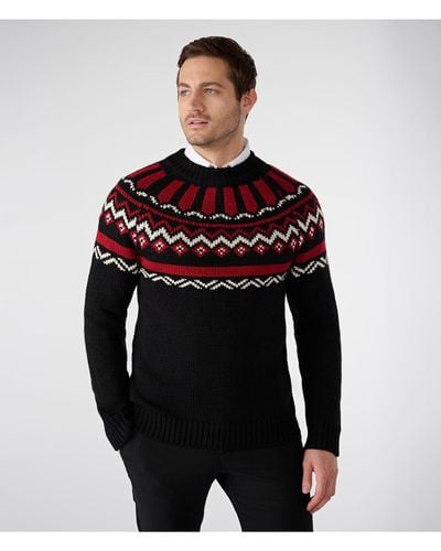 Karl Lagerfeld Fairisle Wool-blend Mock Sweater - Black