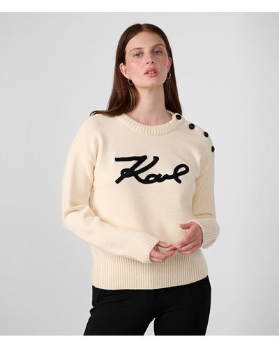 Natural Karl Lagerfeld Sweaters and knitwear for Women | Lyst