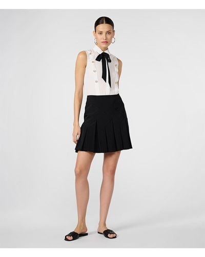 Karl Lagerfeld | Women's Satin Pleat Skirt | Black