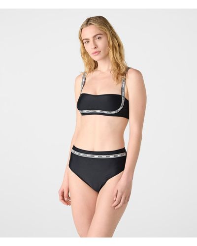 Karl Lagerfeld | Women's Eva-louise Bandeau Bikini Top | Black | Polyester/spandex | Size Xs