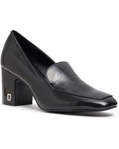 Karl Lagerfeld | Women's Penelope Heeled Leather Loafer | Black | Size 7