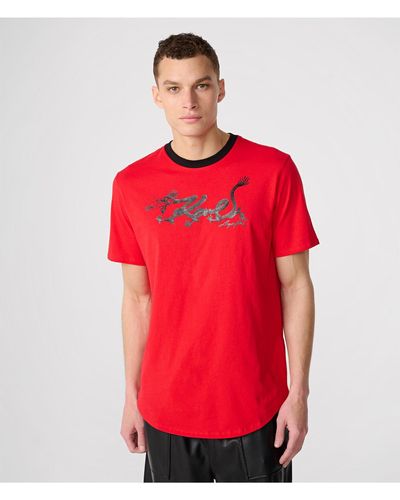 Karl Lagerfeld | Lunar New Year Dragon T-shirt | Red | Size Xs