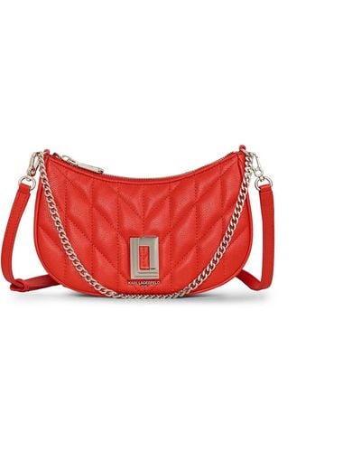 Karl Lagerfeld | Women's Lafayette Demi Shoulder Bag | Vermillion Red