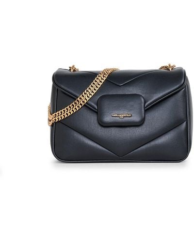Karl Lagerfeld | Women's Fleur Puff Shoulder Bag | Black/gold - Blue