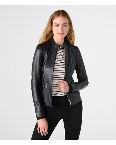 Karl Lagerfeld | Women's Essentials Leather Jacket | Black | Size Xs