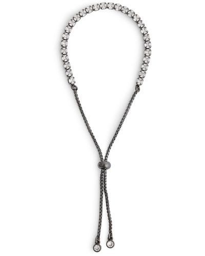 Karl Lagerfeld | Women's Crystal Tennis Slider Bracelet | Black/silver - Metallic