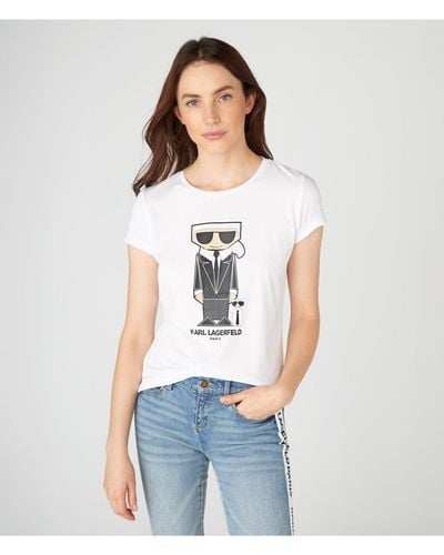 Karl Lagerfeld | Women's Karl Kocktail T-shirt | White | Cotton/spandex | Size 2xs