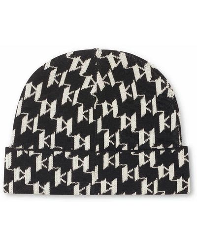 Karl Lagerfeld | Men's All Over Kl Logo Hat | Black/white/grey