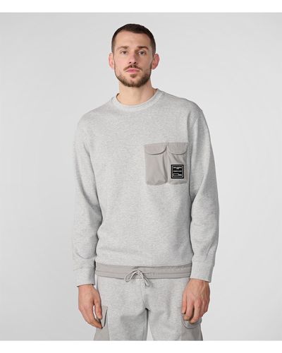 Karl Lagerfeld | Men's Nylon Chest Pocket Sweatshirt | Heather Gray | Size Xs