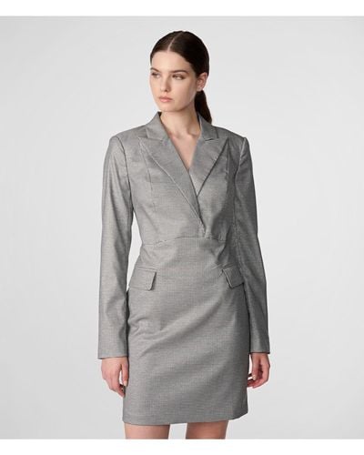 Karl Lagerfeld | Women's Mini Houndstooth Suit Dress | Black/soft White - Gray