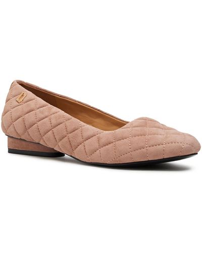 Karl Lagerfeld | Women's Camille Quilted Leather Ballet Flat | Blush Pink | Size 10 - Brown