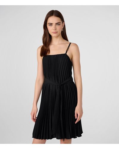 Karl Lagerfeld | Women's Sl Pleated Dress With Karl Detail On Strap | Black | Size 4