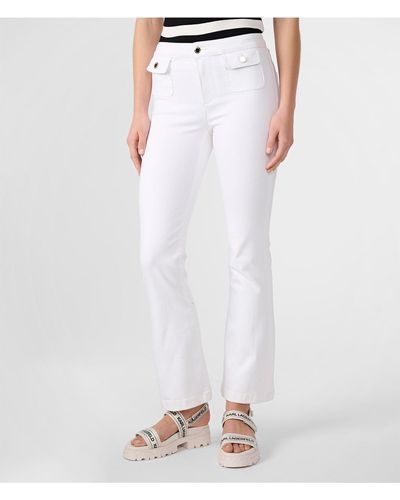 Karl Lagerfeld | Women's Front Pocket Jeans | White Denim